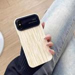 For iPhone X / XS Wood Grain TPU Phone Case with Lens Film(Beige)