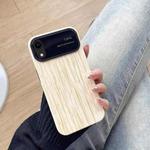 For iPhone XR Wood Grain TPU Phone Case with Lens Film(Beige)