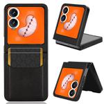 For Tecno Phantom V Flip2 Litchi Texture Card Slots Back Cover Phone Case(Black)