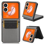 For Tecno Phantom V Flip2 Litchi Texture Card Slots Back Cover Phone Case(Grey)
