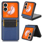 For Tecno Phantom V Flip2 Litchi Texture Card Slots Back Cover Phone Case(Blue)