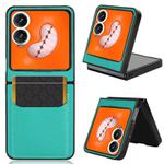 For Tecno Phantom V Flip2 Litchi Texture Card Slots Back Cover Phone Case(Green)