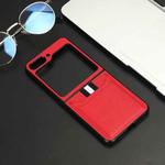 For Samsung Galaxy Z Flip5 Litchi Texture Card Slots Back Cover Phone Case(Red)