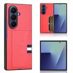 For Samsung Galaxy Z Fold7 5G Litchi Texture Card Slots Back Cover Phone Case(Red)