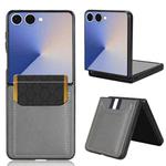 For Samsung Galaxy Z Flip7 5G Litchi Texture Card Slots Back Cover Phone Case(Grey)