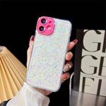 For iPhone 12 Luminous Epoxy TPU Glitter Phone Case(White)