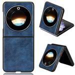 For Tecno Phantom V Flip Cow Pattern Sewing Back Cover Phone Case(Blue)