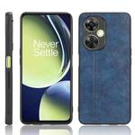 For OPPO K11 5G / OnePlus Nord CE3 5G Cow Pattern Sewing Back Cover Phone Case(Blue)