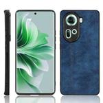 For OPPO Reno 11 5G Global Cow Pattern Sewing Back Cover Phone Case(Blue)