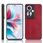 For OPPO Reno11 A JP Version Cow Pattern Sewing Back Cover Phone Case(Red)