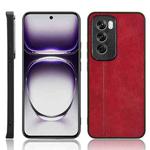 For OPPO Reno12 5G Global Cow Pattern Sewing Back Cover Phone Case(Red)