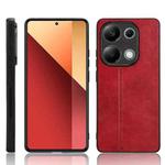 For Xiaomi Poco M6 Pro 4G / Redmi Note 13 Pro 4G Cow Pattern Sewing Back Cover Phone Case(Red)