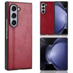 For Samsung Galaxy Z Fold6 Cow Pattern Sewing Back Cover Phone Case(Red)