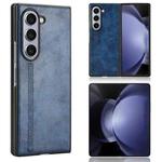 For Samsung Galaxy Z Fold6 Cow Pattern Sewing Back Cover Phone Case(Blue)