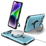 For iPhone 15 MagSafe Magnetic Holder Phone Case(Light Blue)