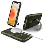 For iPhone 12 MagSafe Magnetic Holder Phone Case(Green)