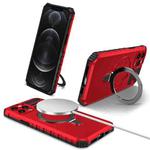 For iPhone 12 Pro Max MagSafe Magnetic Holder Phone Case(Red)