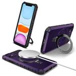 For iPhone 11 MagSafe Magnetic Holder Phone Case(Purple)