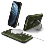 For iPhone 11 Pro MagSafe Magnetic Holder Phone Case(Green)