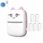 C9 Mini Bluetooth Wireless Thermal Printer With 5 Papers(Pink)