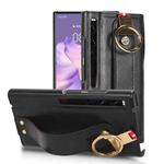 For Huawei Mate Xs 2 Wristband Leather Back Phone Case(Black)