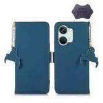 For OnePlus Nord 3 / Ace 2V Genuine Leather Magnetic RFID Leather Phone Case(Blue)