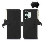 For OnePlus Nord 3 / Ace 2V Genuine Leather Magnetic RFID Leather Phone Case(Black)