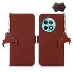 For OnePlus Ace 2 Pro Genuine Leather Magnetic RFID Leather Phone Case(Coffee)