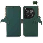 For OnePlus 12 Genuine Leather Magnetic RFID Leather Phone Case(Green)
