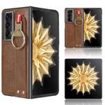 For Honor Magic V2 Wristband Leather Back Phone Case(Brown)