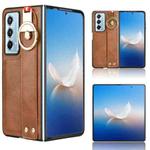For Honor Magic Vs2 Wristband Leather Back Phone Case(Brown)