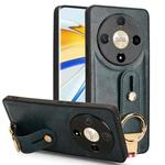 For Honor X9b/Magic6 Lite 5G Wristband Leather Back Phone Case(Blue)