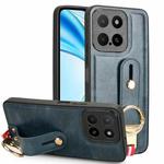 For Honor X5b 4G / X5b Plus 4G Wristband Leather Back Phone Case(Blue)