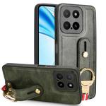 For Honor X5b 4G / X5b Plus 4G Wristband Leather Back Phone Case(Green)