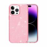 For iPhone 15 Pro Max Shockproof Terminator Glitter Powder Phone Case(Pink)