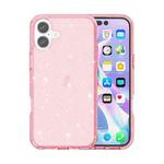 For iPhone 16 Shockproof Terminator Glitter Powder Phone Case(Pink)