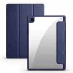 For Samsung Galaxy Tab A8 3-folding Acrylic Smart Leather Tablet Case(Dark Blue)