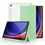 For Samsung Galaxy Tab S9 3-folding Acrylic Smart Leather Tablet Case(Green)