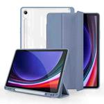 For Samsung Galaxy Tab S9 3-folding Acrylic Smart Leather Tablet Case(Lavender Purple)