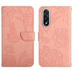 For OnePlus Nord 5 5G / Ace 5 Ultra Skin Feel Butterfly Peony Embossed Leather Phone Case(Pink)