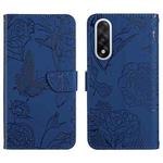 For OnePlus Nord 5 5G / Ace 5 Ultra Skin Feel Butterfly Peony Embossed Leather Phone Case(Blue)
