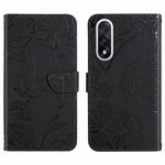 For OnePlus Nord 5 5G / Ace 5 Ultra Skin Feel Butterfly Peony Embossed Leather Phone Case(Black)
