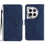 For OnePlus 12R 5G Global Stitching Embossed Leather Phone Case(Blue)
