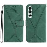 For OnePlus Nord CE4 Stitching Embossed Leather Phone Case(Green)