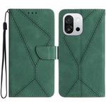For OnePlus 13T Stitching Embossed Leather Phone Case(Green)