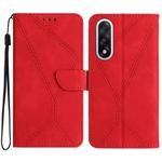 For OnePlus Nord 5 5G / Ace 5 Ultra Stitching Embossed Leather Phone Case(Red)