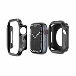 For Apple Watch Series 6 / 5 / 4 / SE 44mm 2-in-1 PC Hybrid TPU Armor Watch Case(Black)