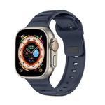 For Apple Watch Ultra 49mm Dot Texture Fluororubber Watch Band(Midnight Blue)