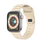 For Apple Watch 42mm Dot Texture Fluororubber Watch Band(Starlight)