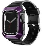 For Apple Watch 8 45mm PC Rugged Case Integrated TPU Watch Band(Purple)